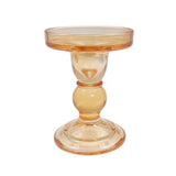 Gold Glass Pillar Candle Holder - Medium