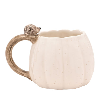 Country Living Pumpkin Shaped Mug with Hedgehog Handle Autumn Cosy Mug