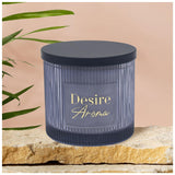 Desire Aroma Ribbed Glass Candle - Various Colours