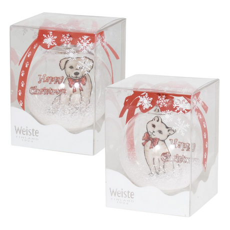 Weiste Christmas Tree Decoration - Happy Christmas Dog or Cat Bauble