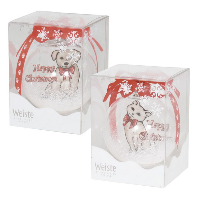 Weiste Christmas Tree Decoration - Happy Christmas Dog or Cat Bauble