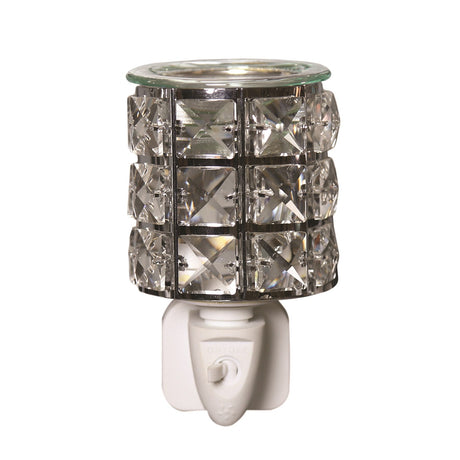 Aroma Wax Melt Burner Plug In - Metal & Crystal