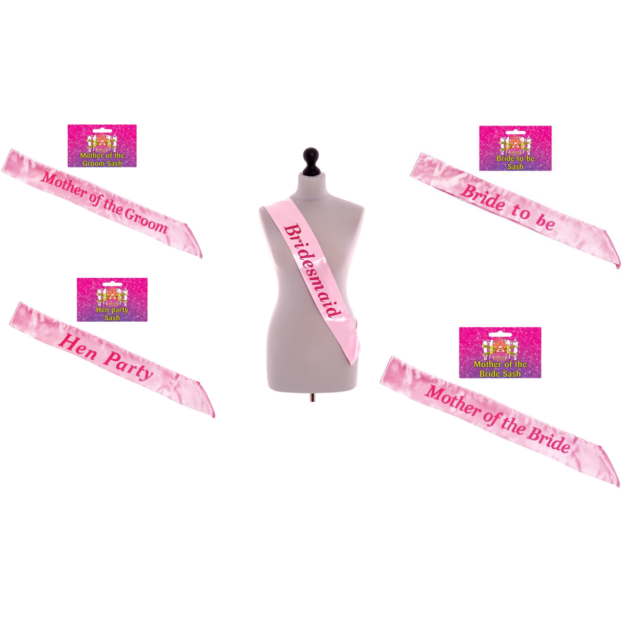 Pink Hen Party Sashes Sash Girls Night Out Hen Do Accessory