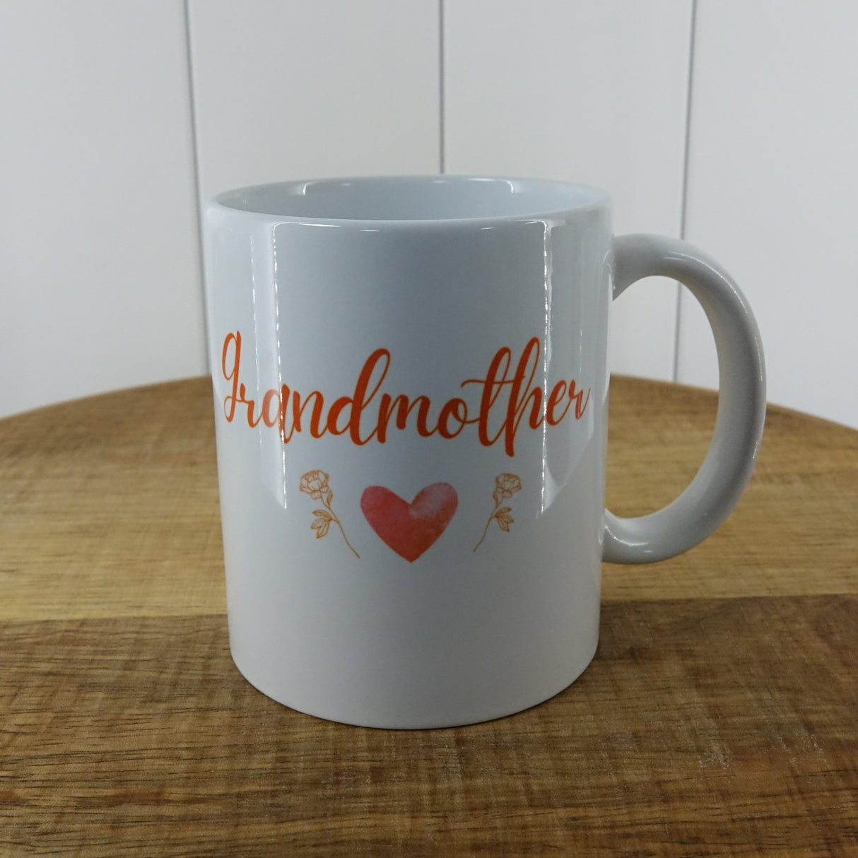 Heart & Flowers Design Mugs - Orange