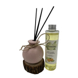 Woodside Round Pink Pastel Ceramic Reed Diffuser Vase with Woodside Luxury Refill
