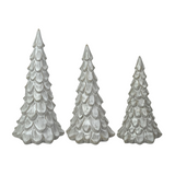Glazed Ceramic Tree Ornaments with Textured Detail