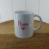 Heart & Flowers Design Mugs - Pink