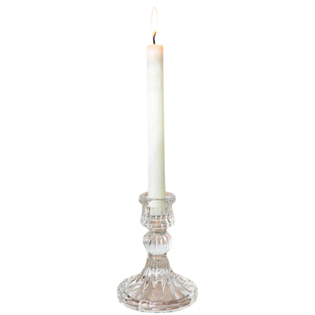 Woodside Home Living Vintage Style Glass Dinner Candle Holder