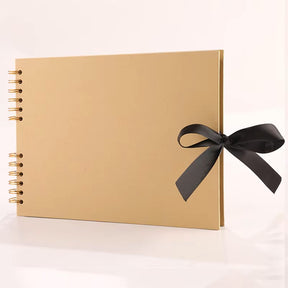 Woodside Home Living Ribbon Tie Scrap Book Style Photo Album 29cm x 21.5cm - brown