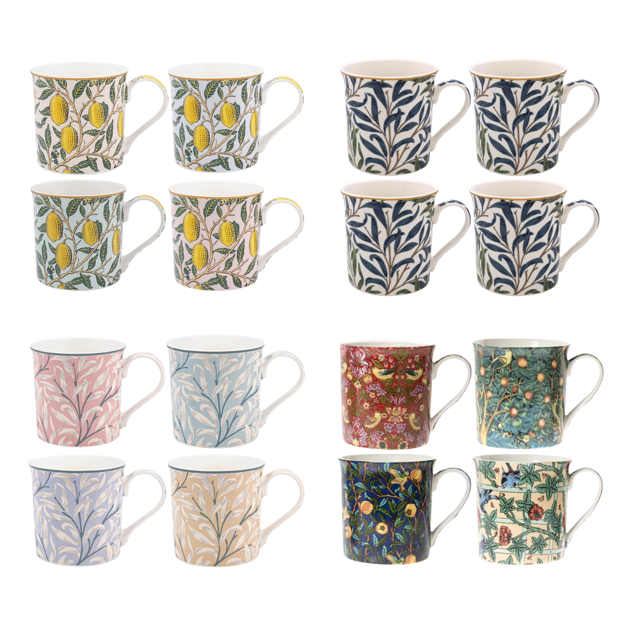 William Morris 4 Mug Gift Set - Various Designs
