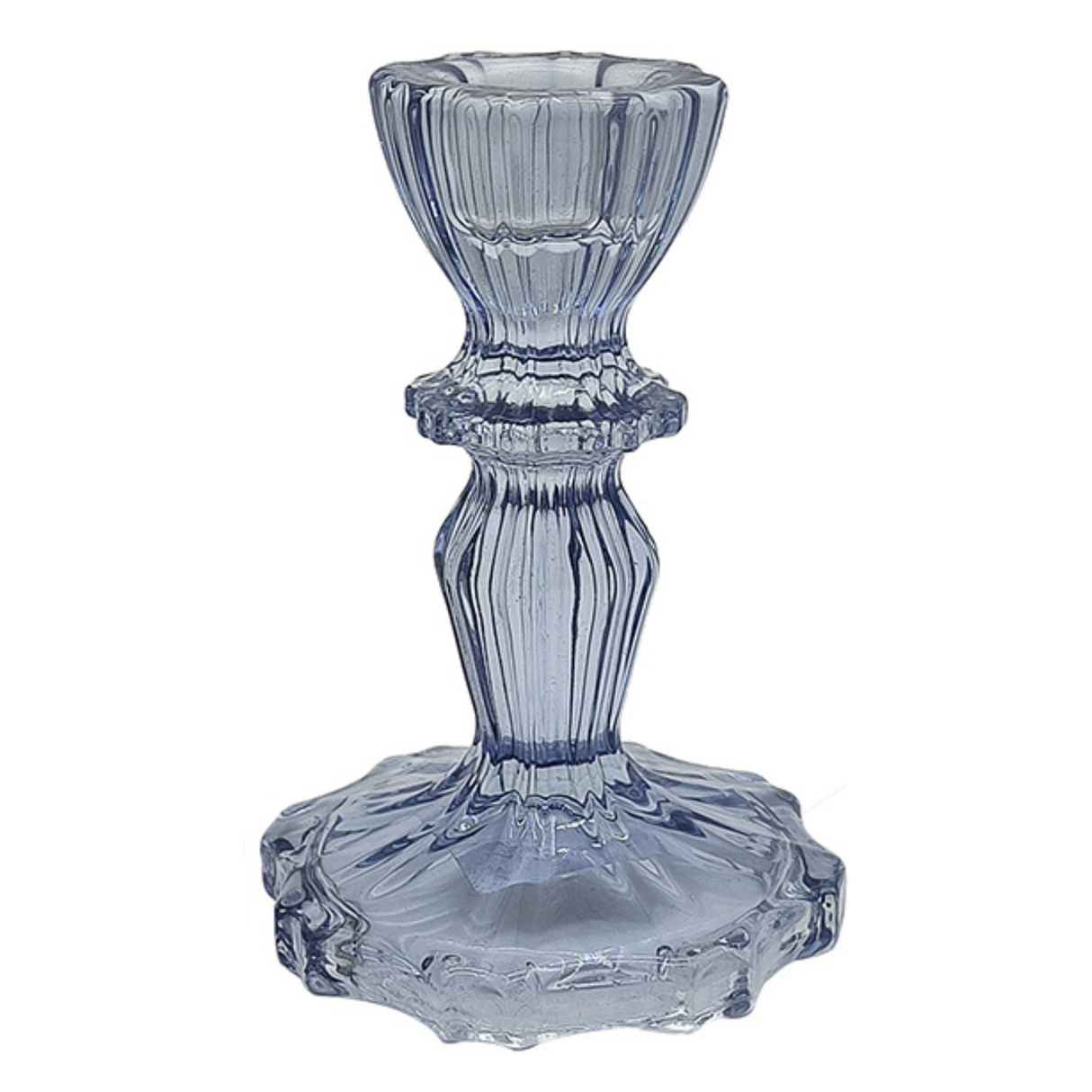 Blue Glass Candle Holders 7x11cm - Various Sets