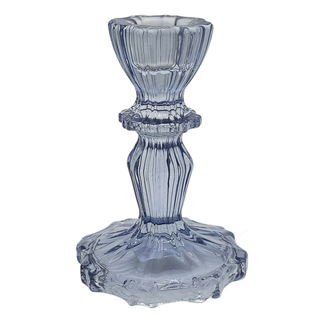 Blue Glass Candle Holders 7x11cm - Various Sets