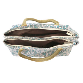 daisy design wipeable wash bag - teal