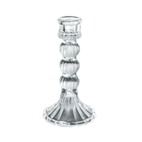 Glass Dinner Candle Holder Ribbed Design - Various Sizes	