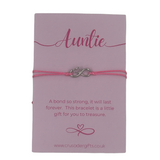 Woodside Home Living Keepsake Letterbox Bracelet - Auntie Pink