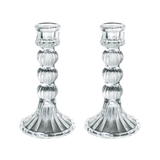 Glass Dinner Candle Holder Ribbed Design - Various Sizes	