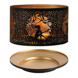 Aroma Jar Candle Metal Silhouette Shade & Tray Set Fairy Sitting Design - Various Colours