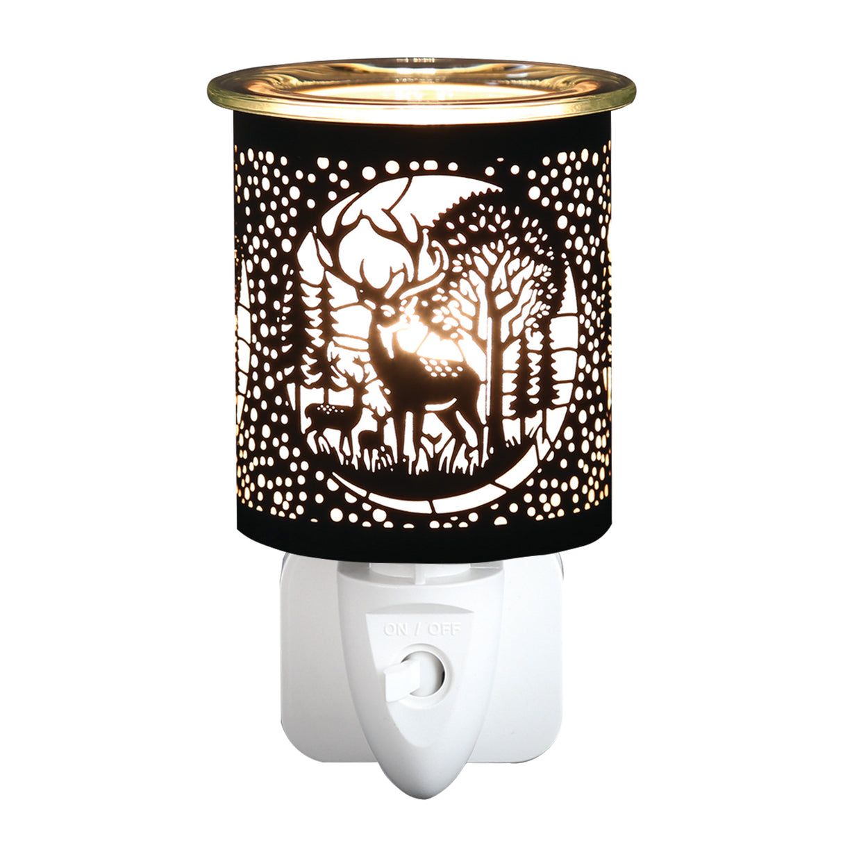 Aroma Electric Wax Melt Burner Plug In - Black & Gold Deer