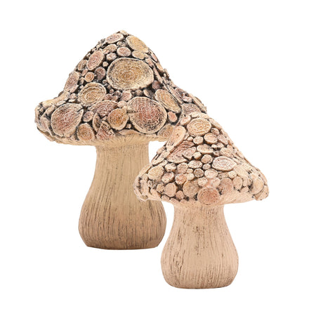 Country Living Wood Effect Mushroom Ornament - Various Sizes