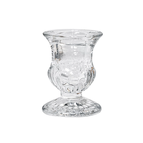Clear Glass Candlestick Holders (6.8cm) - Petal Design