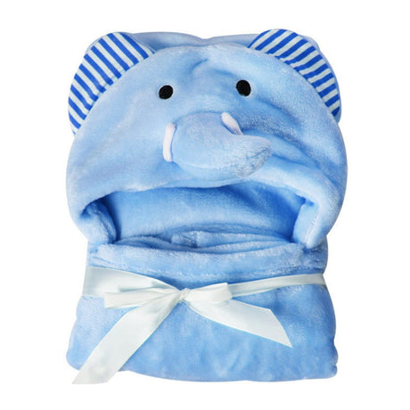 Woodside Home Living Elephant Hooded Baby Blanket - Blue or Pink 