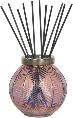 Pink ribbed reed diffuser vase 