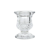Clear Glass Candlestick Holders (6cm) - Acorn Design