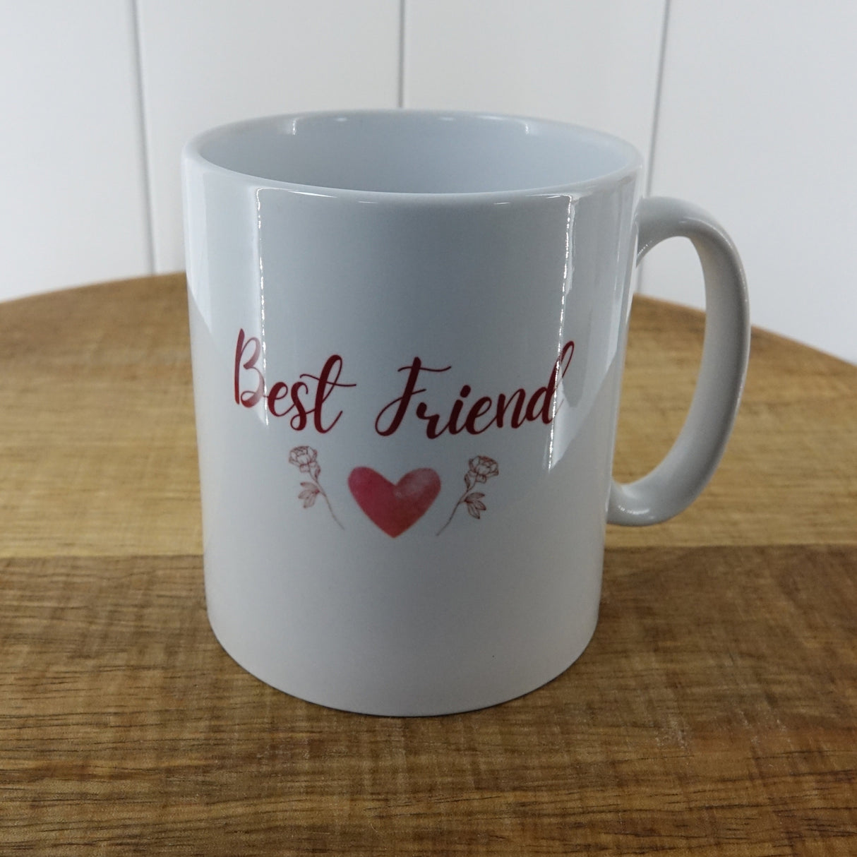 Heart & Flowers Design Mugs - Burgundy