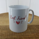 Heart & Flowers Design Mugs - Burgundy