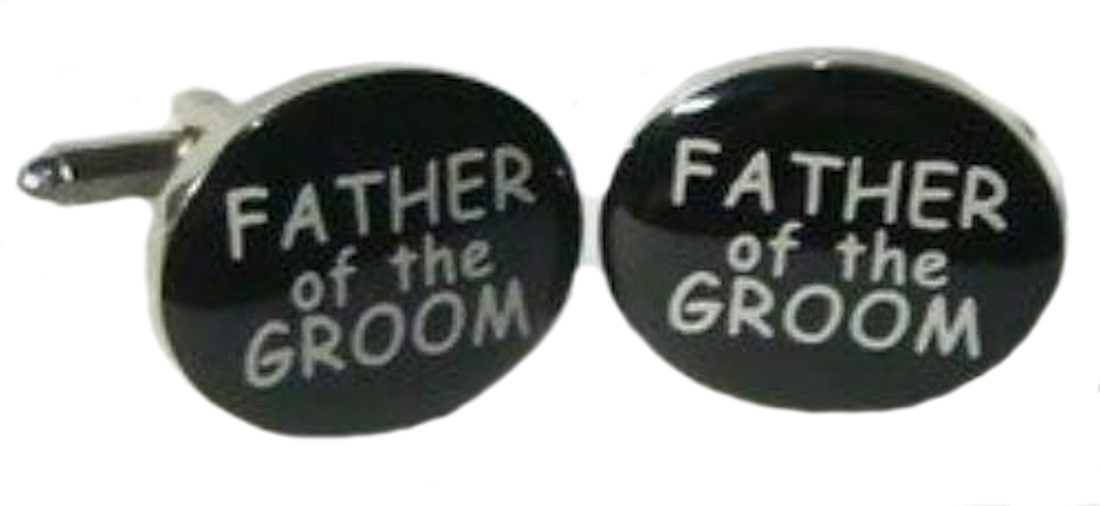 Black & Silver Male Wedding Cufflinks - Father of the Groom