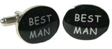Black & Silver Male Wedding Cufflinks - Best Man