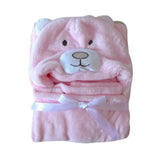Woodside Home Living Teddy Bear Hooded Baby Blanket - Various Colours