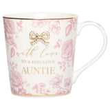 Fine China Mug with Bow embellishment - Auntie