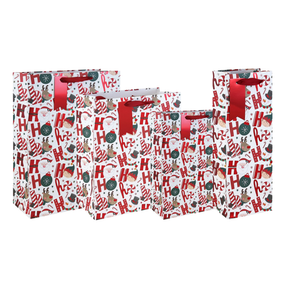 Ho Ho Ho! White Kraft Christmas Gift Bag - Various Sizes