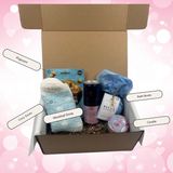 Aqua Blue Socks & Drink Snack Relax Kit Treat Box