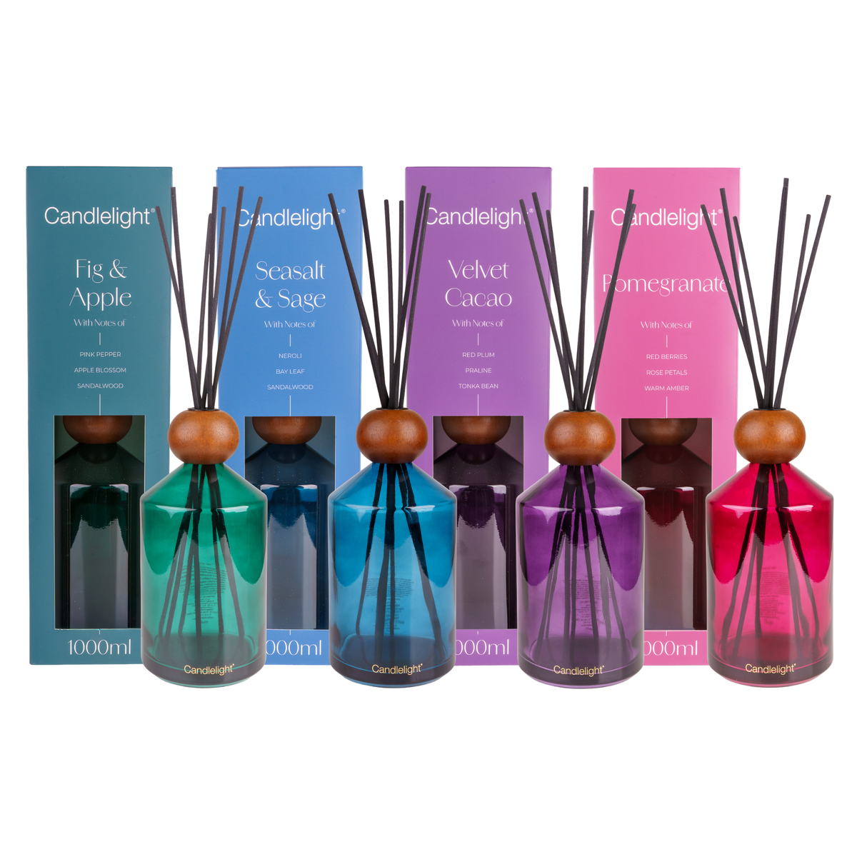 Candlelight 1000ml Geometric Reed Diffuser - Various Fragrances