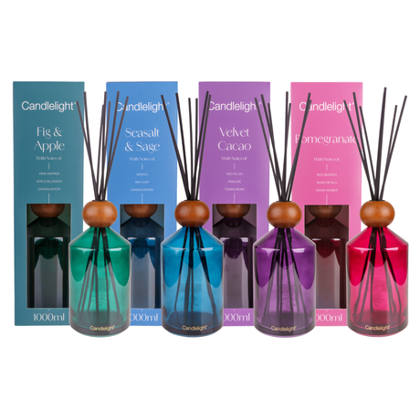 Candlelight 1000ml Geometric Reed Diffuser - Various Fragrances
