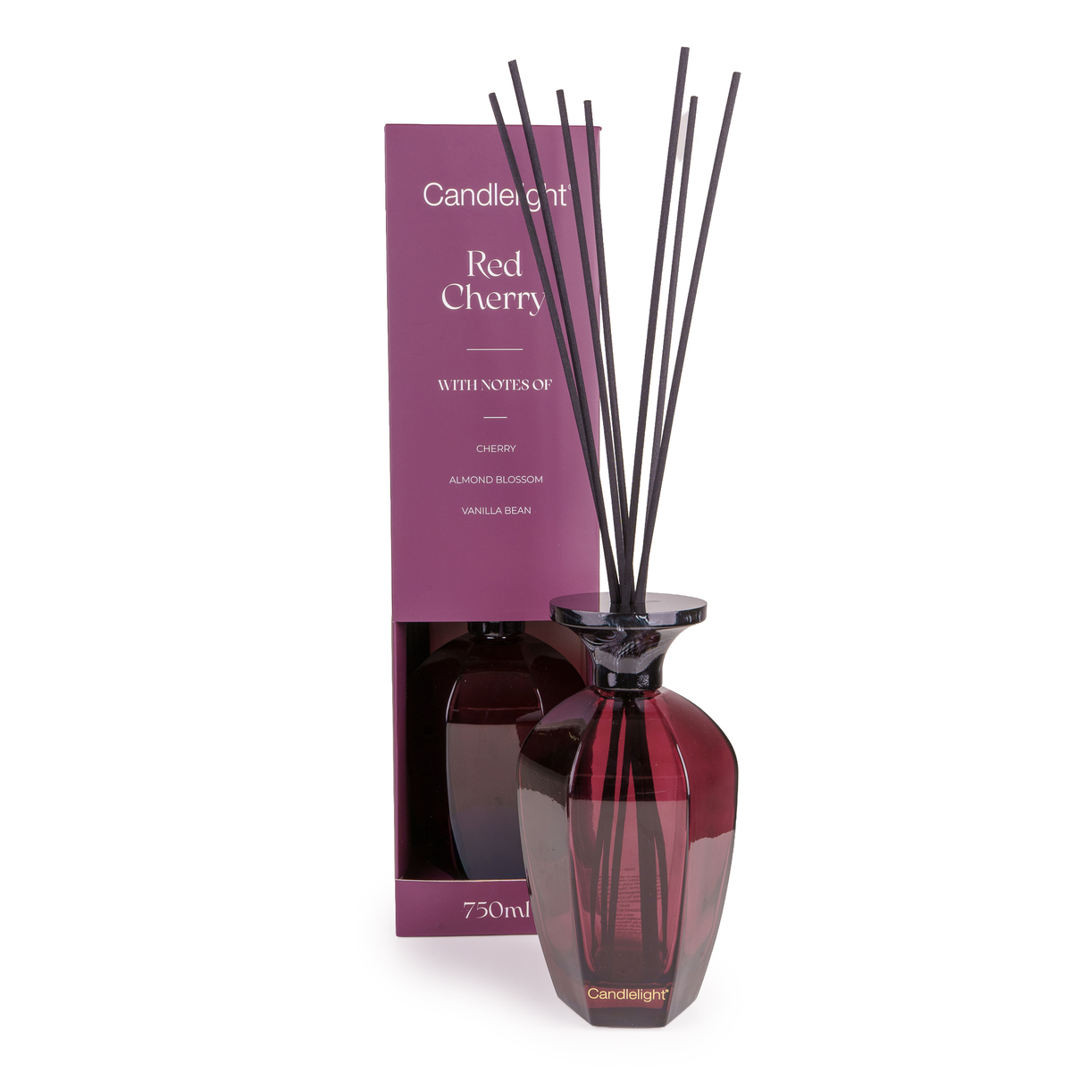 Candlelight 750ml Hexagonal Reed Diffuser - Red Cherry