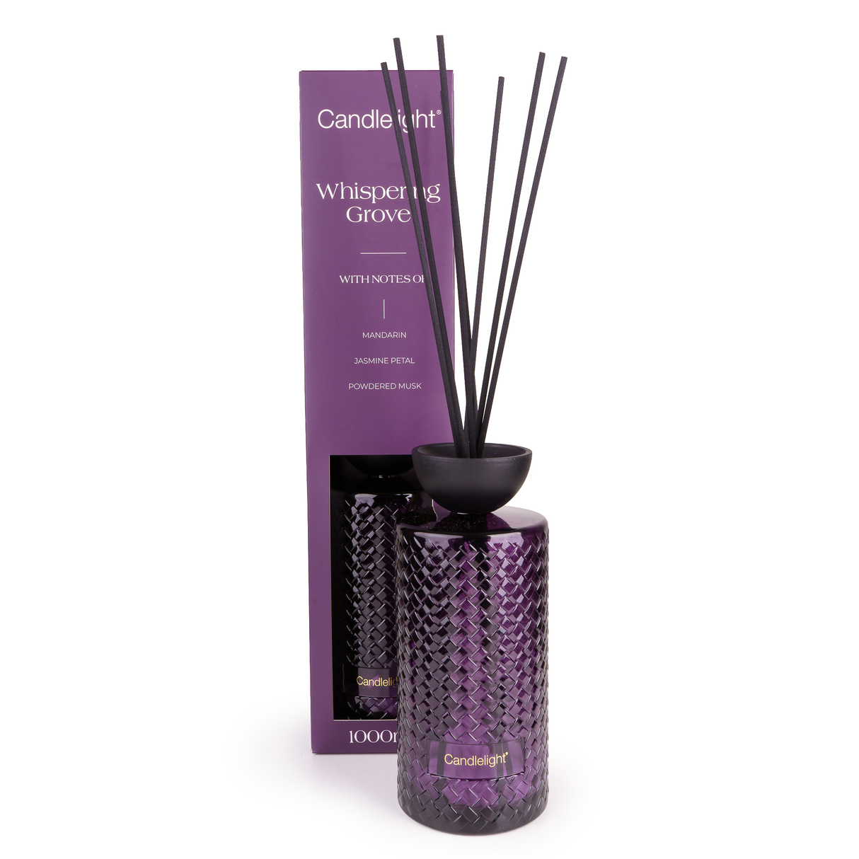 Candlelight 1000ml Embossed Reed Diffuser - Whispering Grove