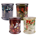 Candlelight Large Glass Jar Candle - Festive Florals Christmas Collection