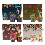 Candlelight Votive & Reed Diffuser Gift Set - Festive Florals Christmas Collection