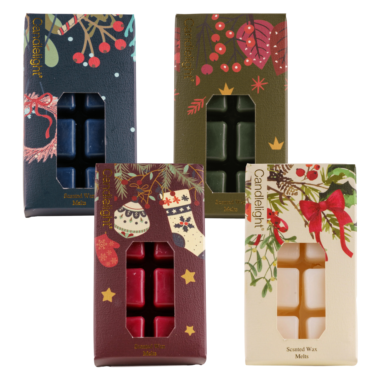 Candlelight 8 Pack Wax Melts - Festive Florals Christmas Collection