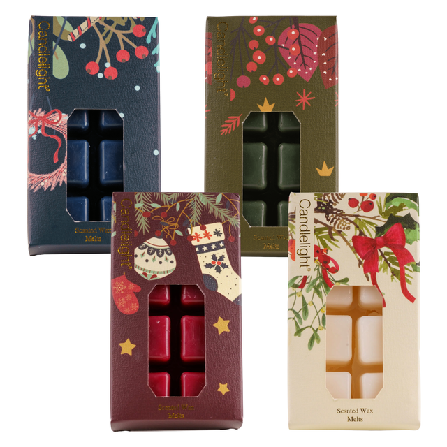 Candlelight 8 Pack Wax Melts - Festive Florals Christmas Collection