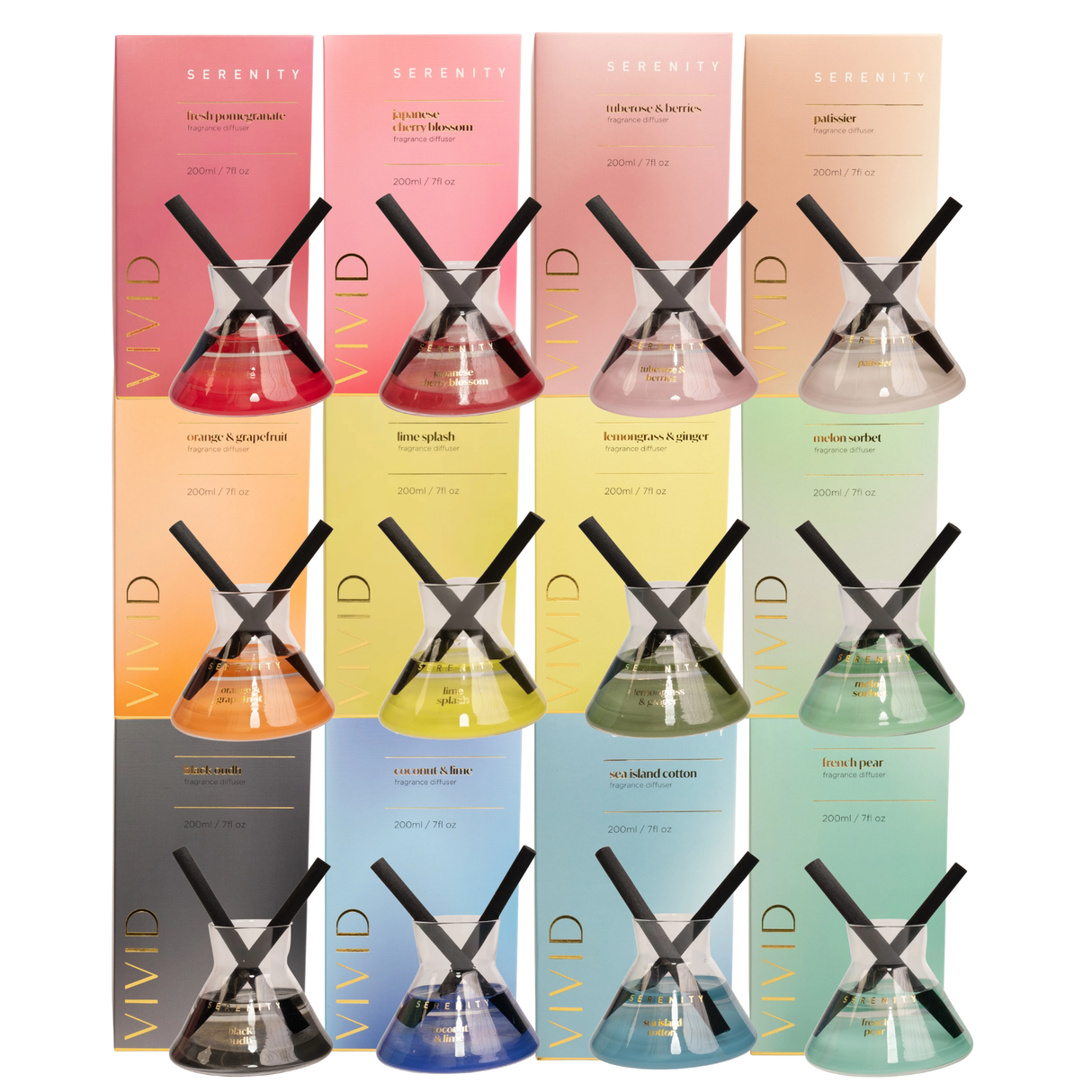 Serenity Vivid Collection 200ml Reed Diffusers - Various Fragrances