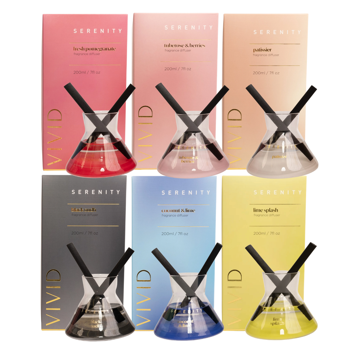 Serenity Vivid Collection 200ml Reed Diffusers - Various Fragrances