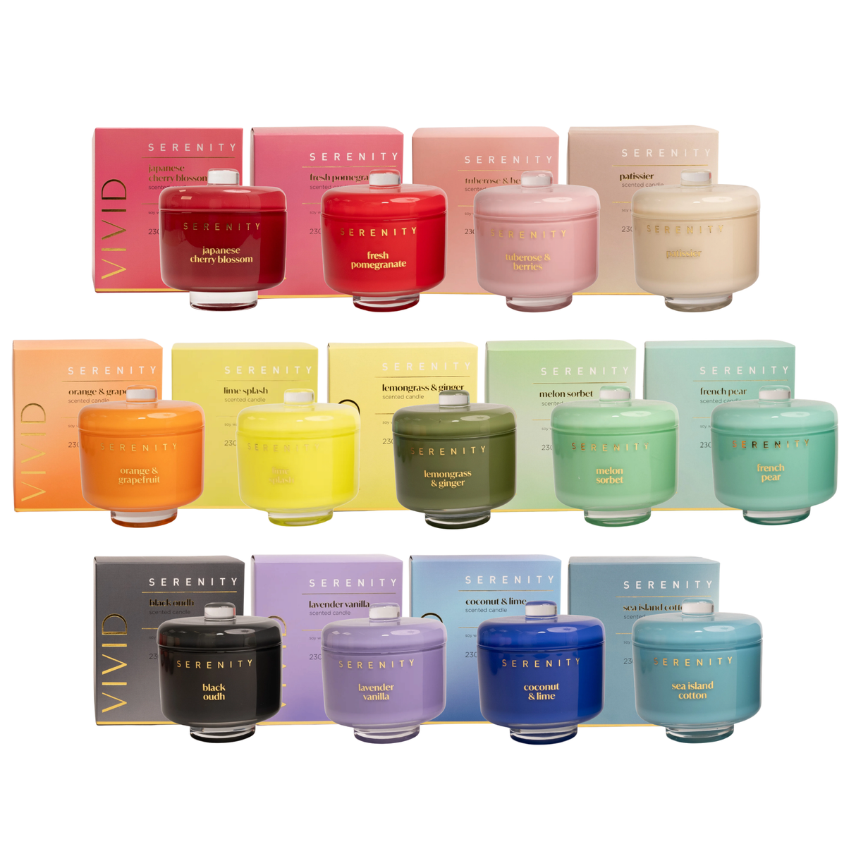 Serenity Vivid Collection 230g Candle - Various Fragrances