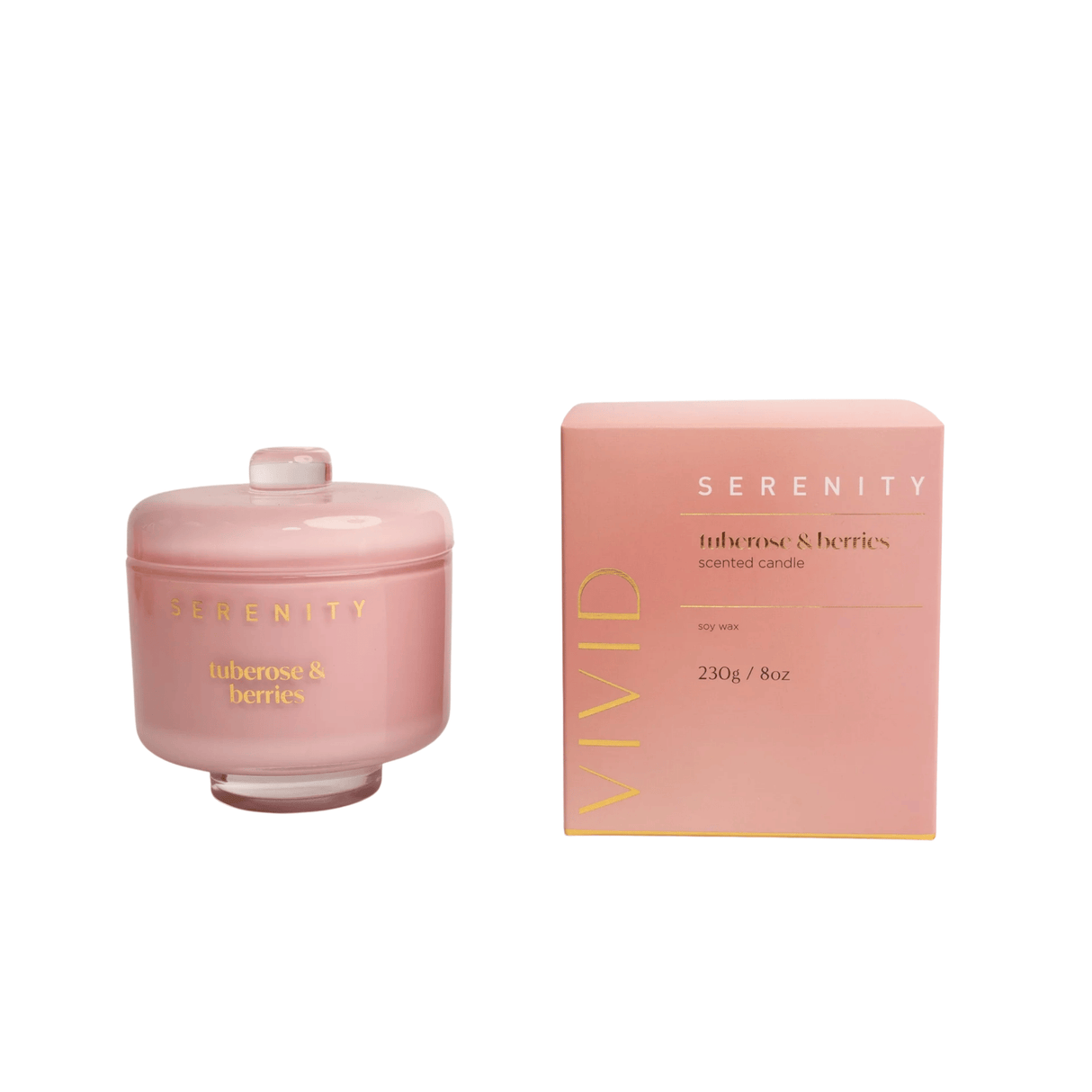 Serenity Vivid Collection 230g Candle - Tuberose & Berries