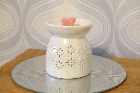 Floral design tealight wax melt burner