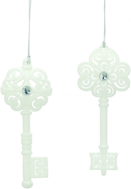 Key Glitter Xmas Christmas Decorations 