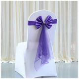 Stretch Chair Cover Band with Satin Bow - Various Colours